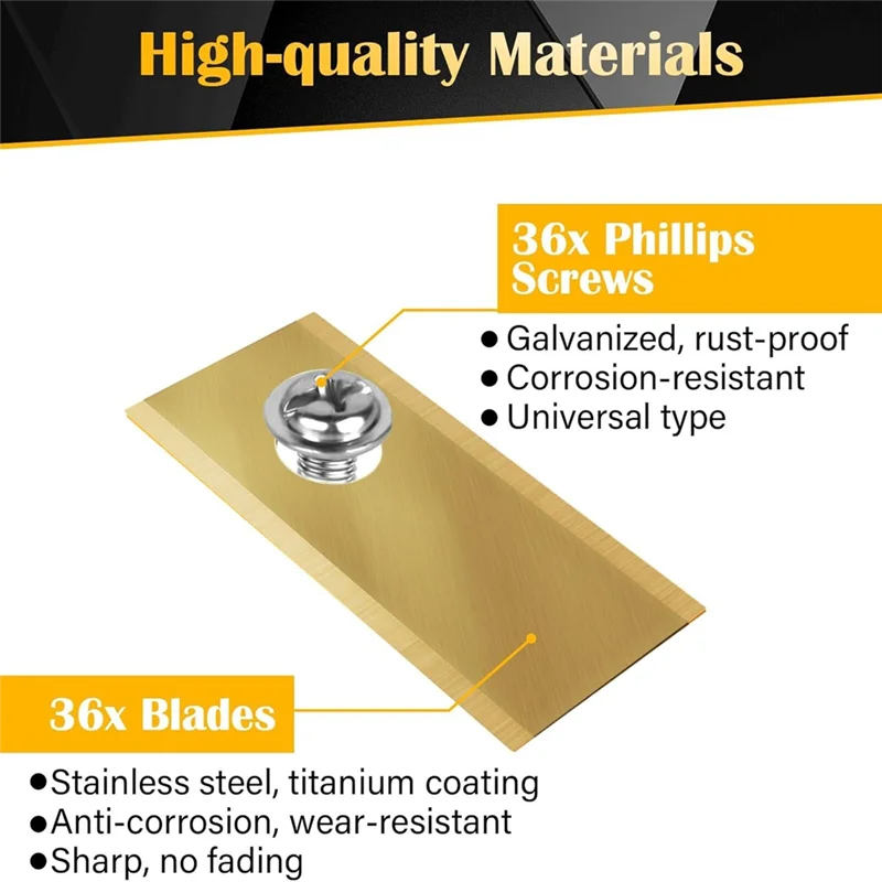 

AAAF 36Pcs Robotic Lawnmower Blades With Screws For Worx Landroid Lawn Mower Blade Robot Accessories