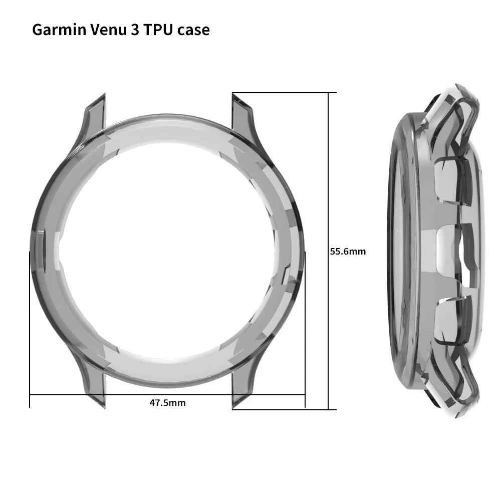 Cover voor Garmin Venu 3/3S Case Accessoires TPU Protector Shell voor Venu3/3S Smartwatch rondom Bumper Beschermhoes