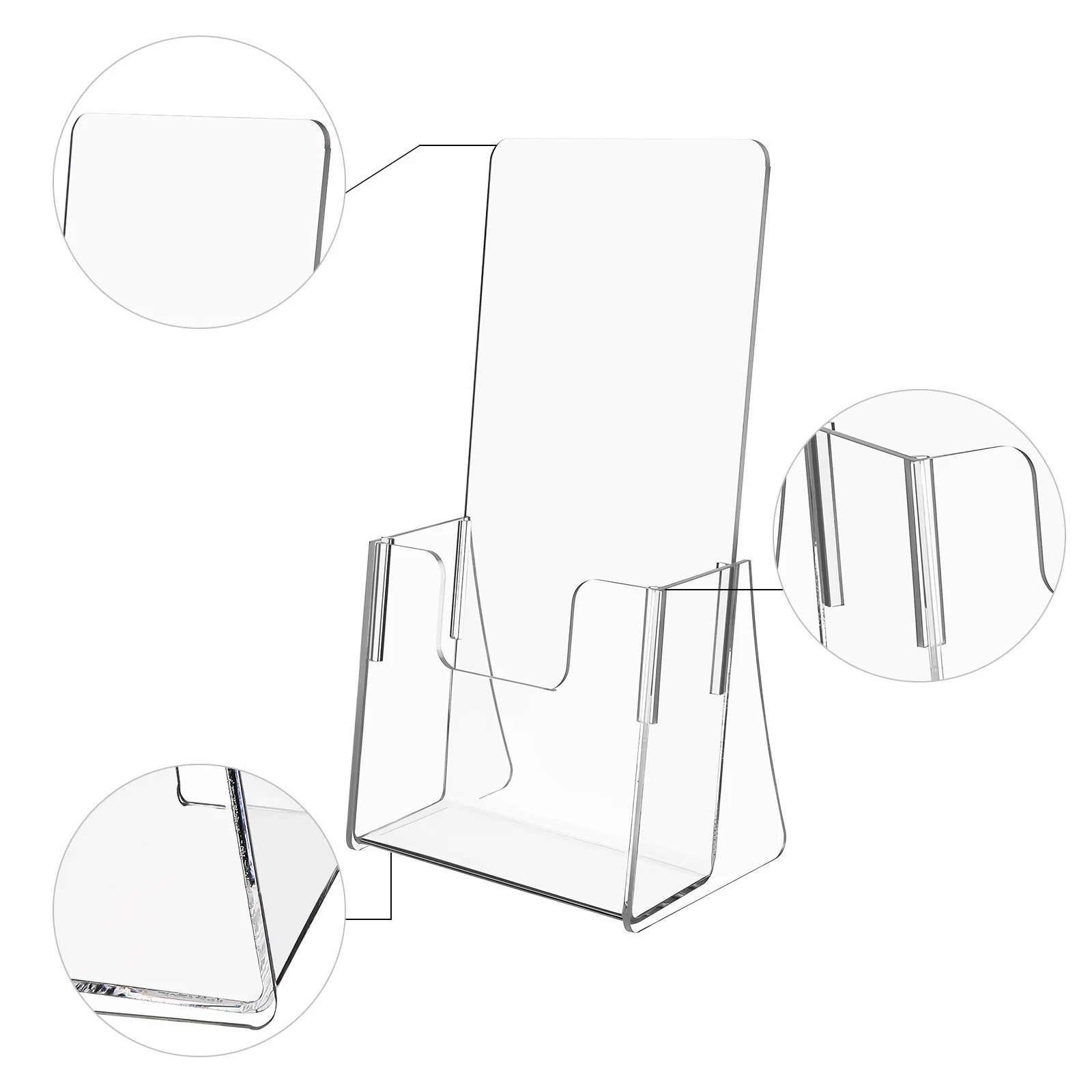 2 Pcs Acrylic Display Stand Pamphlet Holder Booklet Desktop Brochure Storage Holders File Rack Office