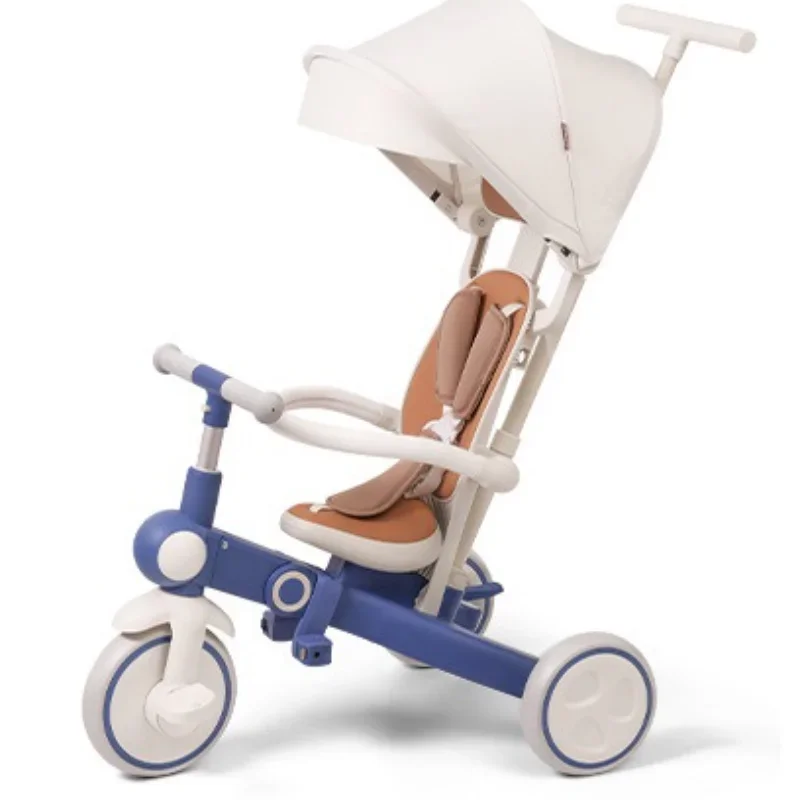 Nadle Tricycles with Pedals Suitable for Children Aged 1-3 To 6 Lightweight Foldable Handcart for Strolling Children