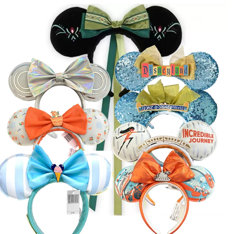 

Повязка на голову Disney Frozen Anna с ушками Микки Мауса для взрослых и детей, плюшевая повязка на голову, аксессуары для волос, головные уборы