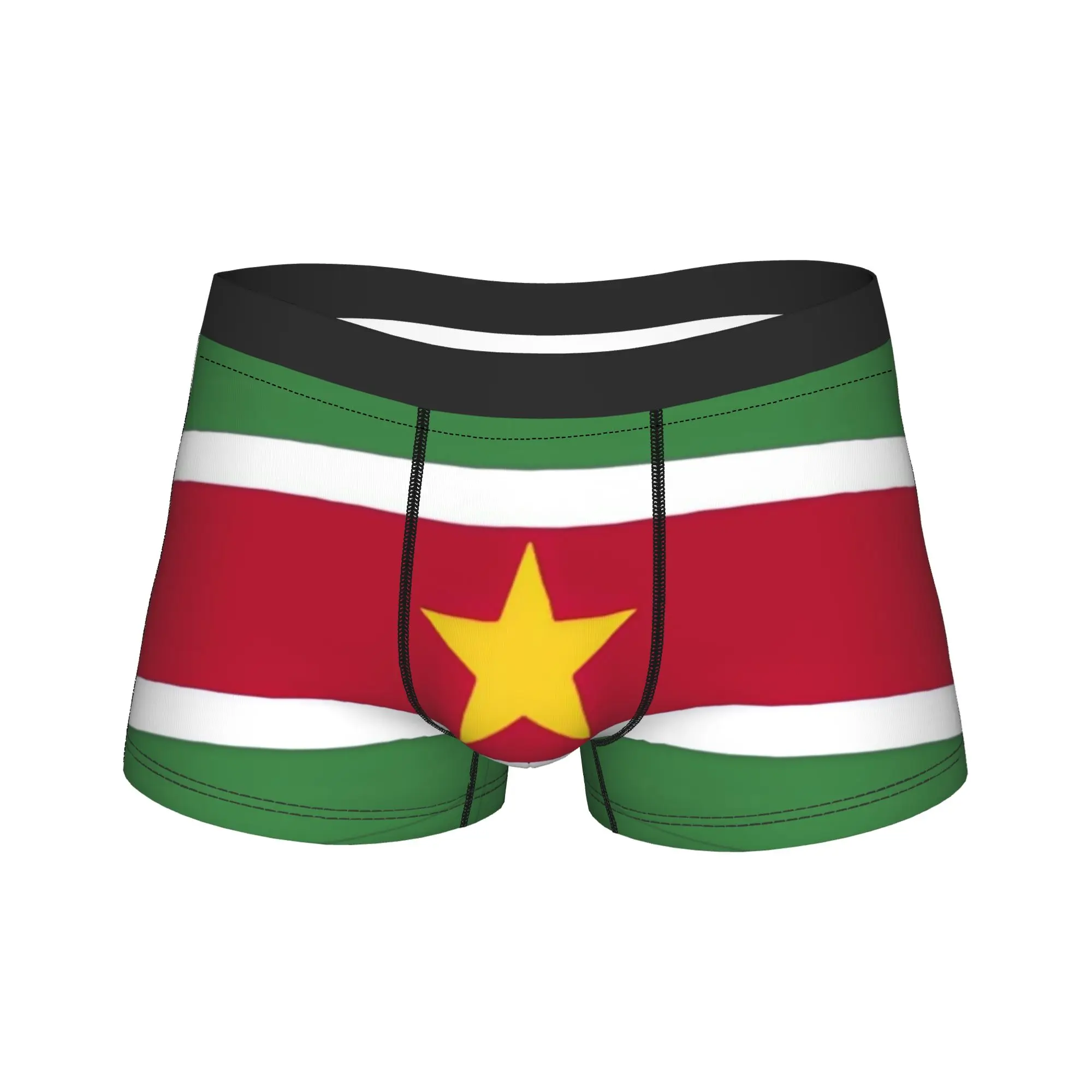 

Suriname Flag Underwear Man Underpants Print Funny Trunk High Quality Shorts Briefs Plus Size