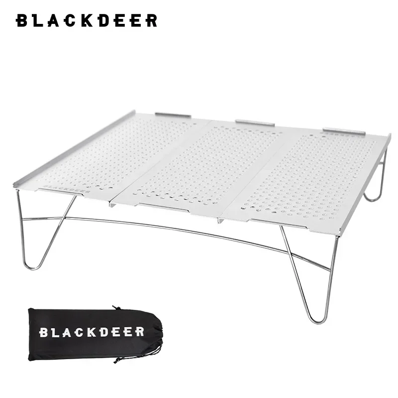 

BLACKDEER Outdoor Table Foldable Portable Aluminum Alloy Ultralight Camping Barbecue MINI Table Camping Furniture silver