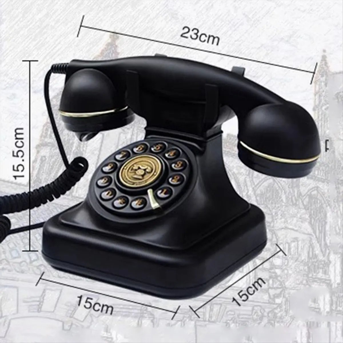 doyou Wired Landline Retro Plug-in Household Fixed Wired Landline, Ancient European Style Office Telephone