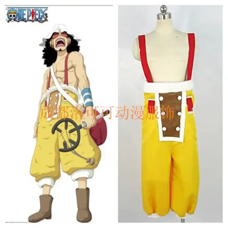 

Cosplay Usopp Uniform Cos Halloween Party High Quality Costume Full Set Strap Pants Bracers