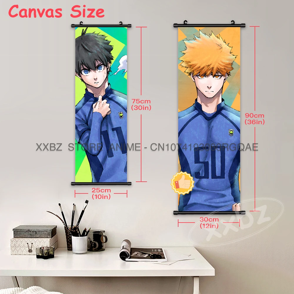 Blue Lock Scrolls Bilder Leinwand Poster Japanische Anime Wandkunst Isagi Yoichi Hängende Malerei Chigiri Hyoma Home Dekoration – Detail 5