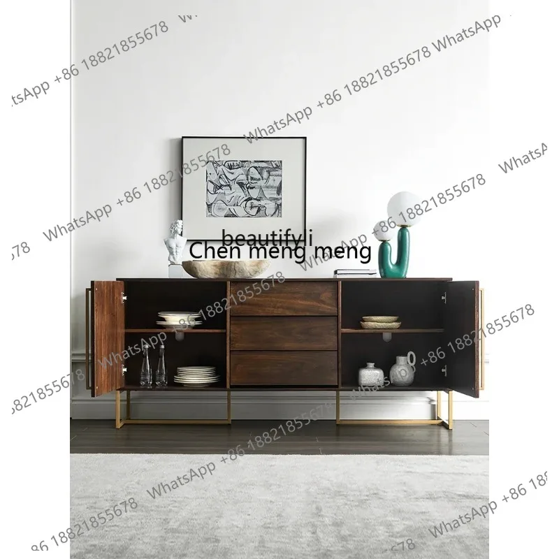 LHY26 ss zq Nordic Solid Wood Sideboard Retro Curio Cabinet Modern Minimalist Locker Living Room Bedroom Wall Cabinet