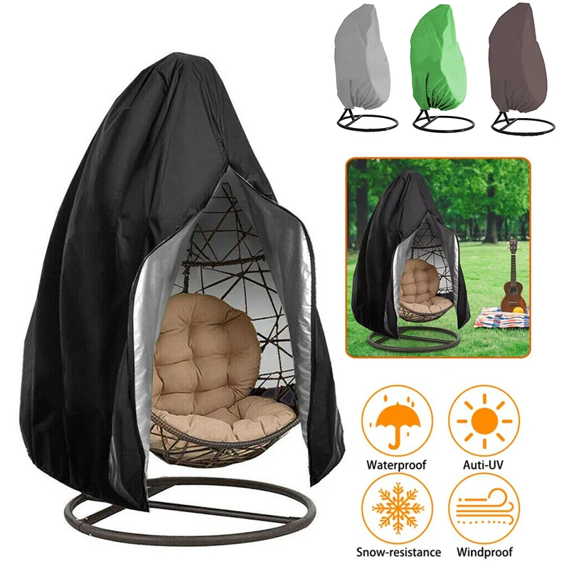 

Waterproof Oxford Cloth Patio Chair Cover Egg Swing Chair Dust Cover Protector With Zipper Outdoor Hanging Egg Chair Cover Case