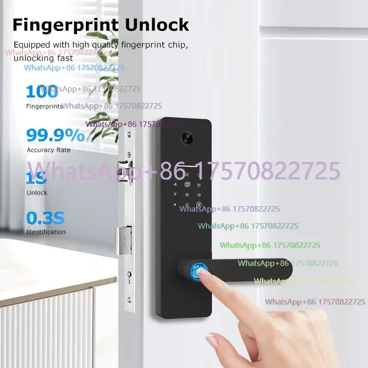 Intelligent Digital Fingerprint  Entry Handle Smart Door For Homes