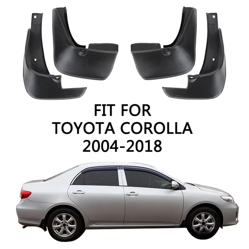 Imagen 1 del producto Guardabarros delantero y trasero de PVC para Toyota Corolla, Juego de 4 unidades, 2004-2018