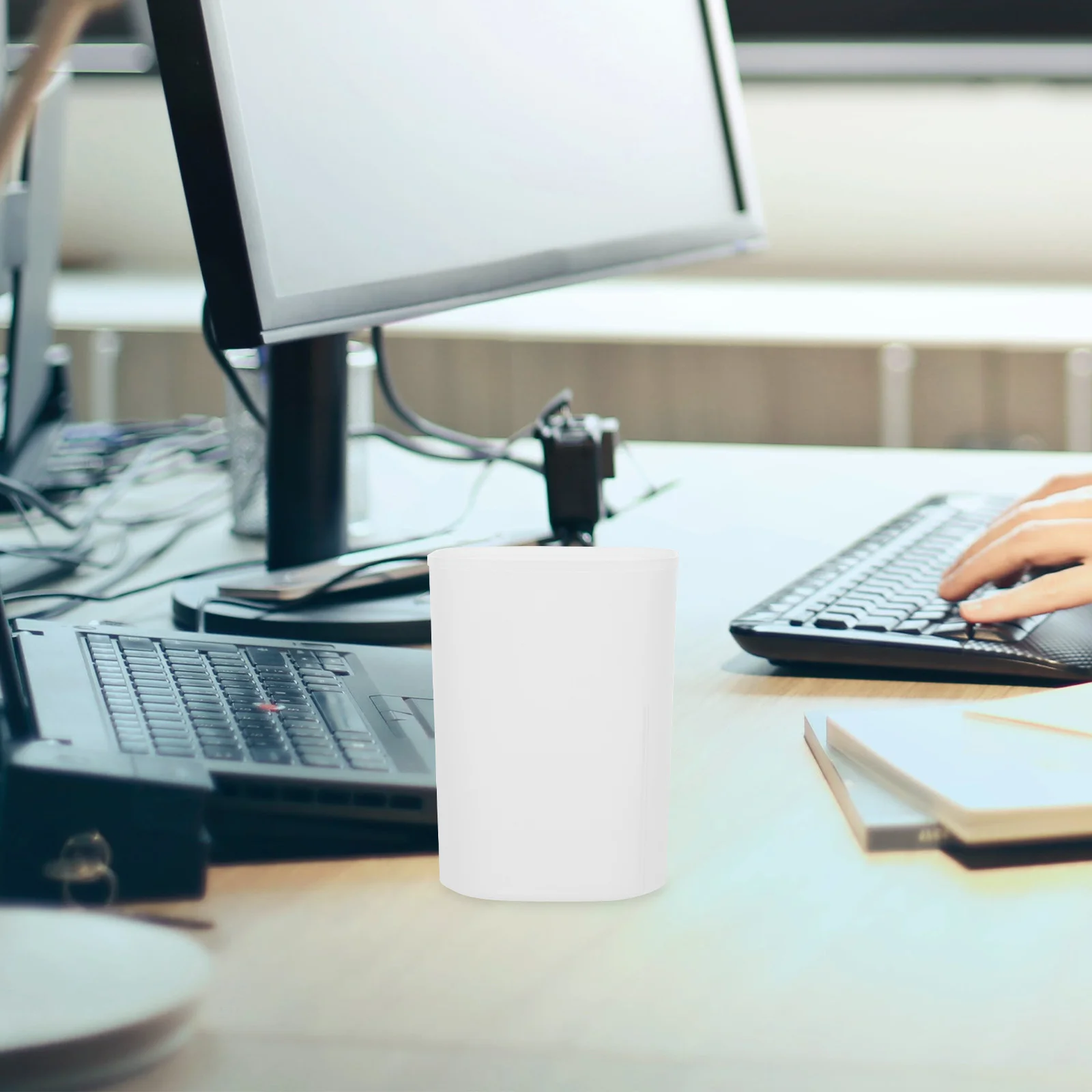 10 Pcs Transparent Frosted Pen Holder Pencil for Desk Organizer Storage Multifunction Office