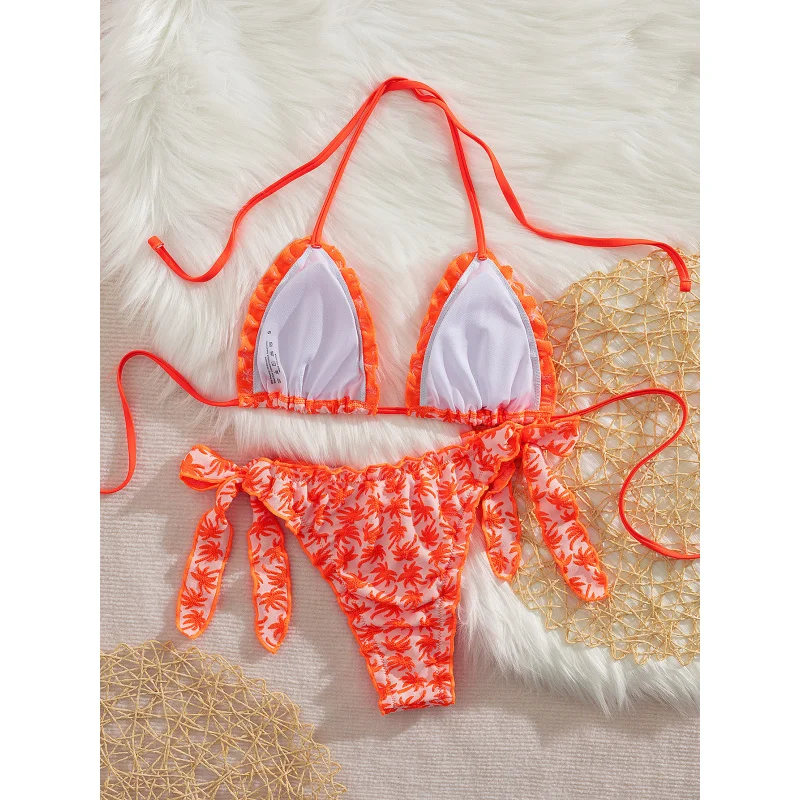 جديد الأزهار إبرة لينة التفاف تكدرت الرقبة الرسن التعادل أنيقة حزب بيكيني مجموعة