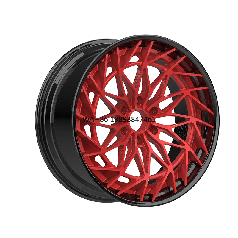 

for 2 Piece Red Spoke Black Rim High Quality Customized Forged Rim Wheel Luxury high-end customization