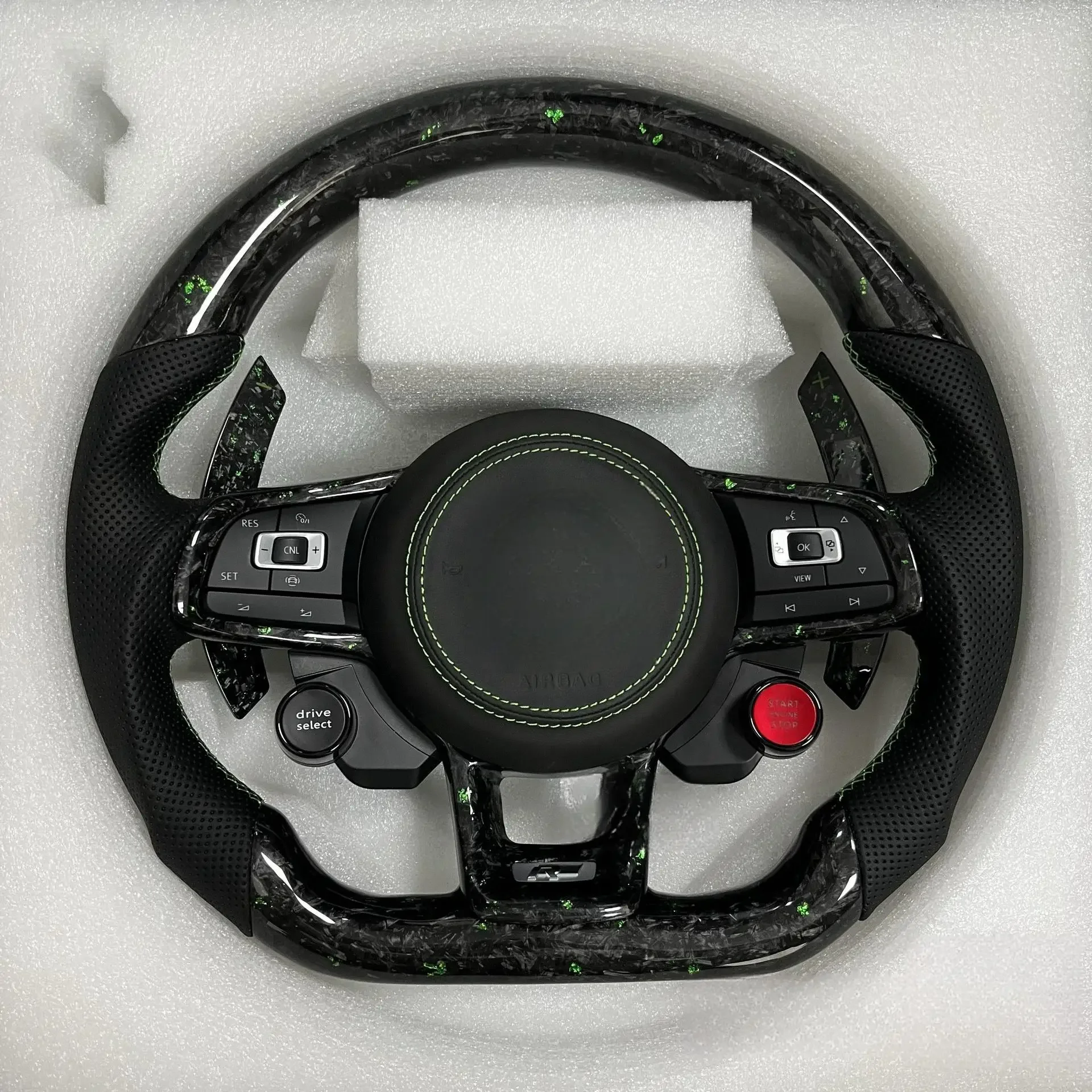 Custom Steering Wheel Fit  for Volant for VW MK7 MK6 Golf 7 Gti GOLF 7 GOLF 6 R LED Carbon Fiber Steering Wheel