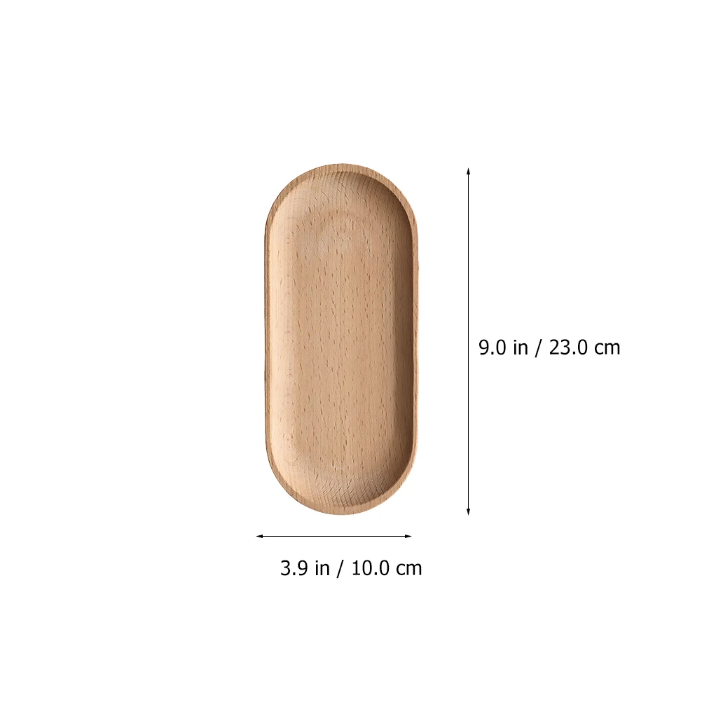 

2 Pcs Solid Wood Dining Tray Dinner Plates Fruit Mini Service Beech Household Tableware Child Food