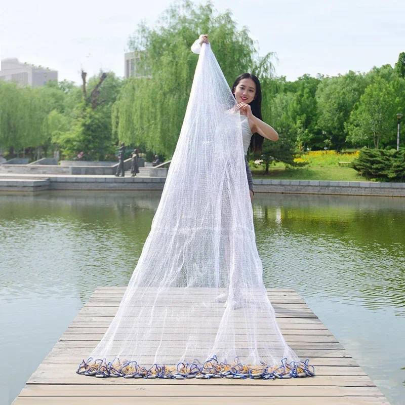 Mesh Fishing Net American-Style Ring-Free Hand-Cast Net Single-Filament Line Half-Finger