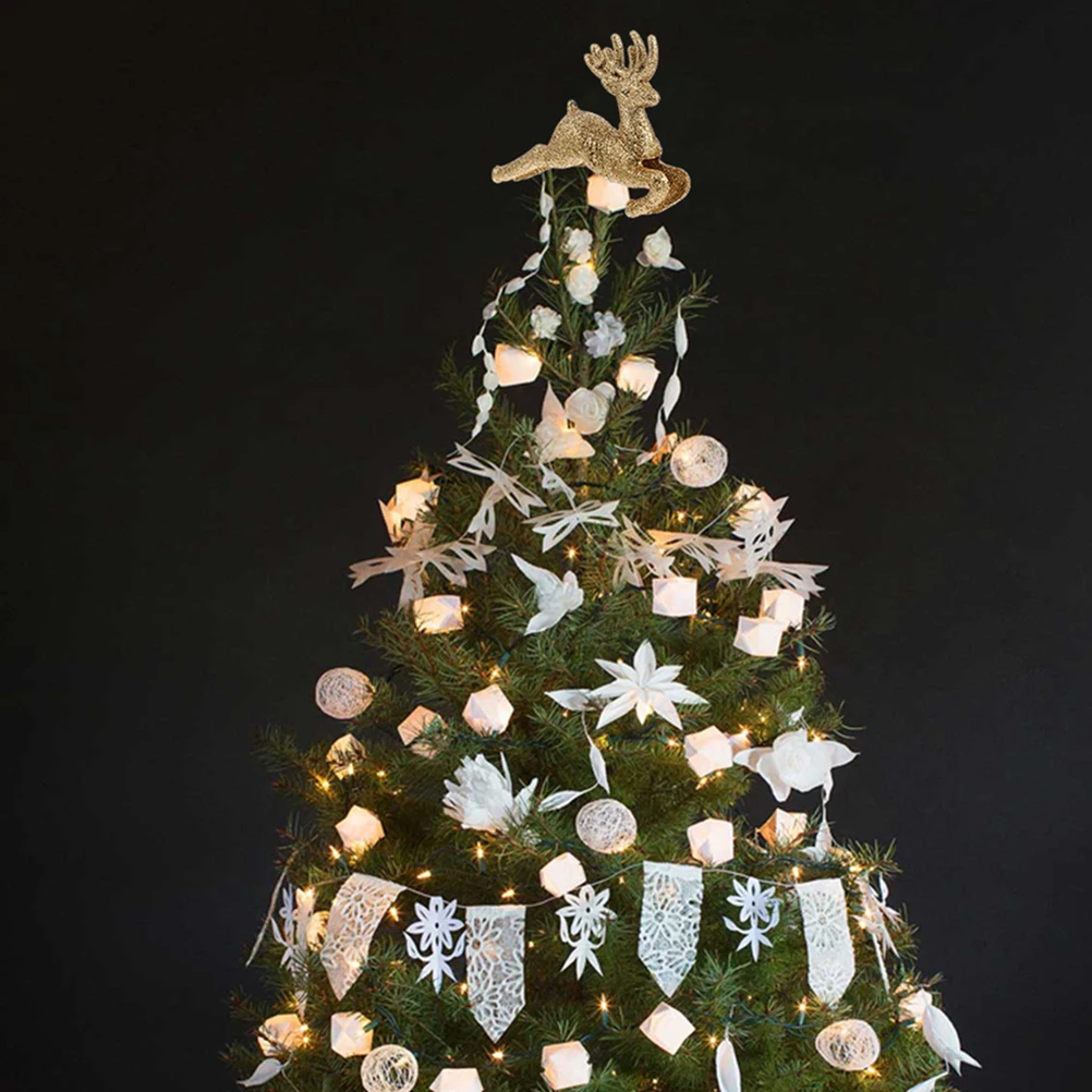 

18pcs Christmas Tree Toppers Plastic Holiday Decorations Treetop Ornaments for Home Office Hotel Bars Decoration