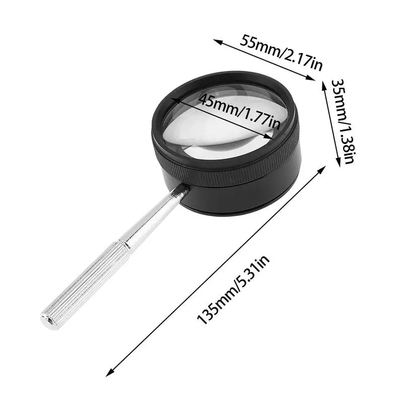 Imagem -06 - Forte Lupa 35x Lupa 50 mm de Alta Ampliação Handheld Magnifier Adequado para Leitura Jóias Artesanato Mais