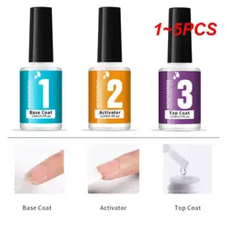 1~5PCS 15ml Gel Base Top Activator Brush Saver for Dipping Powder No Lamp Cure Nails Dip Powder Colors Powder Natural