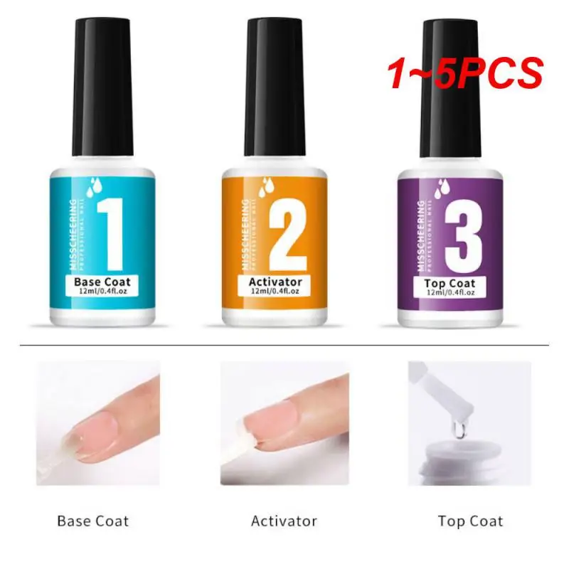 1~5PCS 15ml Gel Base Top Activator Brush Saver for Dipping Powder No Lamp Cure Nails Dip Powder Colors Powder Natural