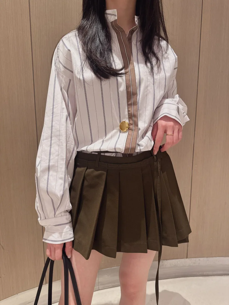 

2024 Spring/Summer New Women's College Half Skirt Fashionable and Exquisite Wool Blended Irregular Ruffle Skirt Versatile