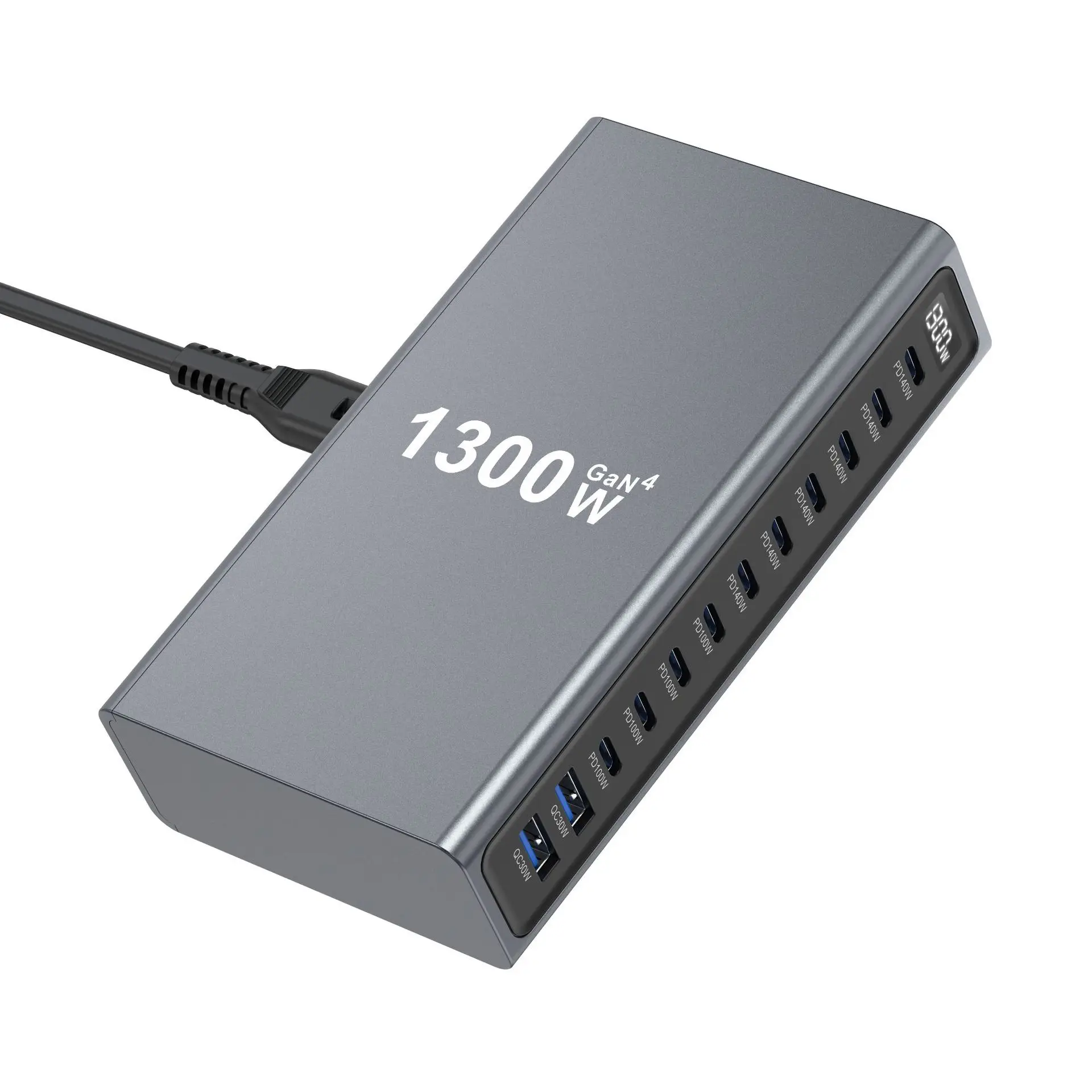 2026 Hot 1300W GaN Fast Charger Station Adapter Multi Port PD3.1 USB Type C Hub 12-Port Desktop Charging for Phone & Tablets