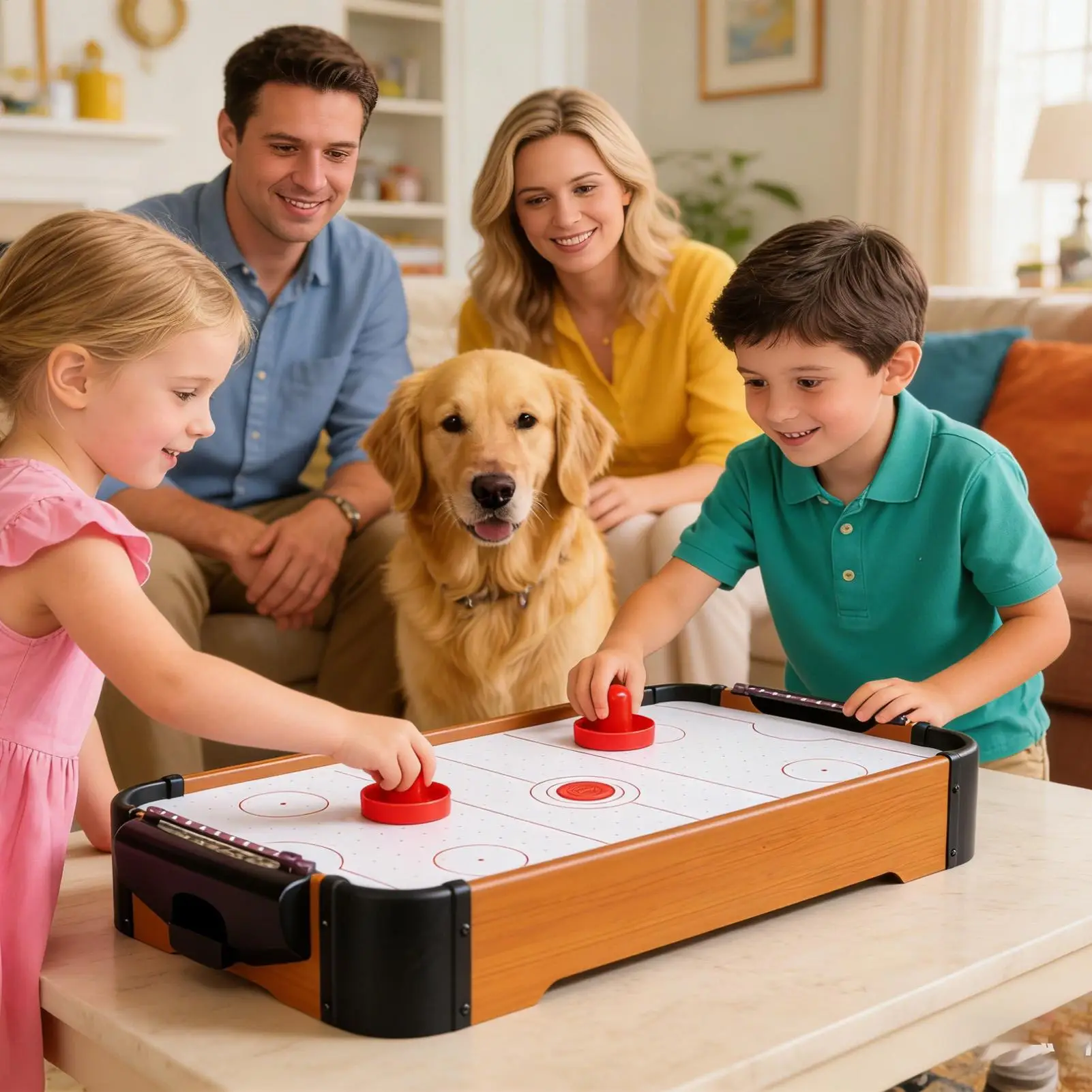 Table Top Air Hockey Game Two-Player Strategy Game Air Hockey Arcade Table For Kids For Men Women Boys Girls Youth Teens