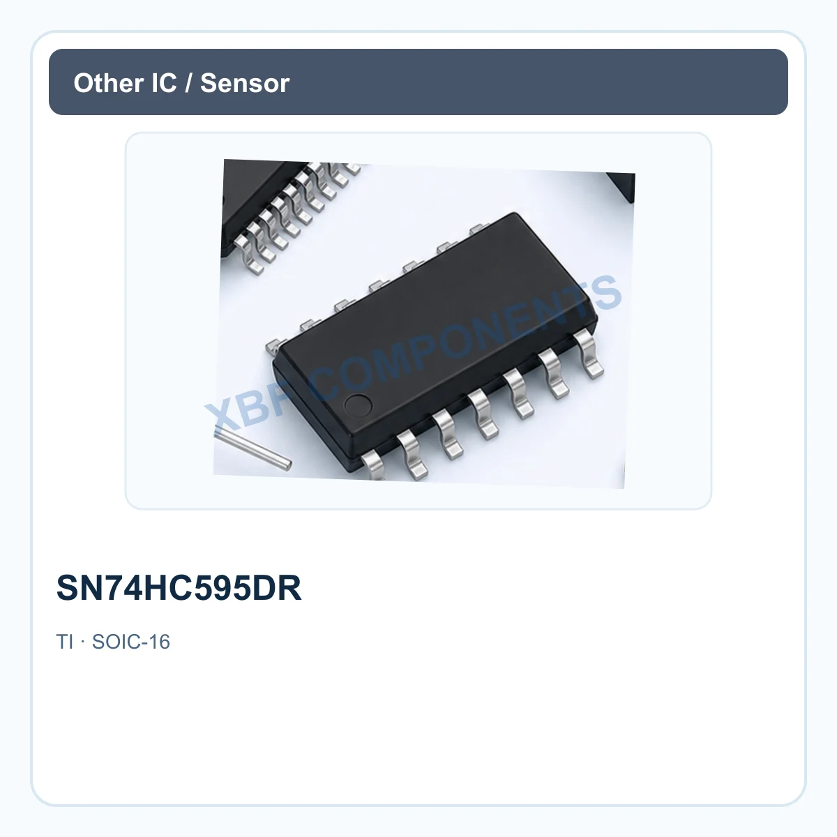 TI SN74HC595DR Electronic IC 8-bit shift register, 2-6 V, 3-state outputs SOIC-16