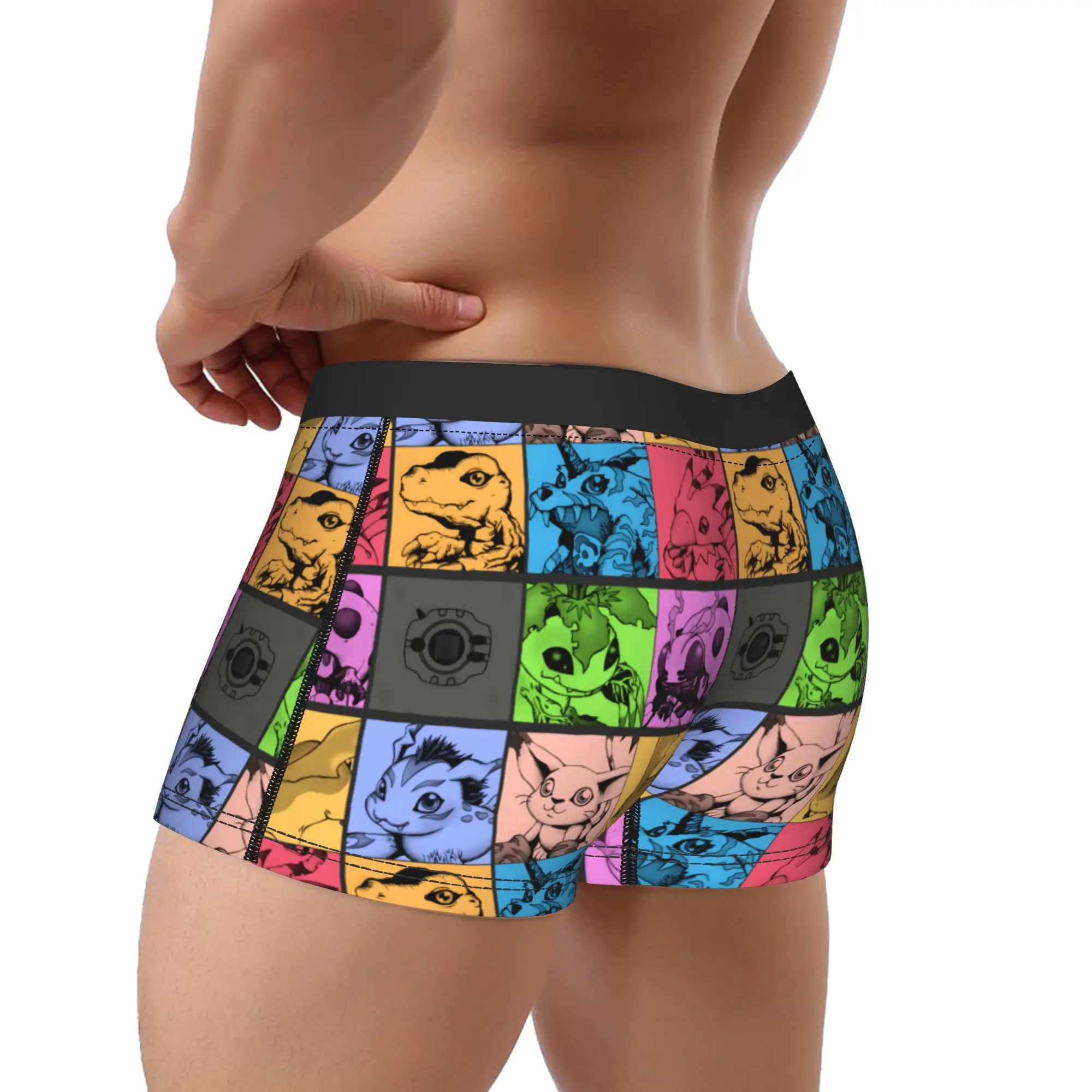 Anime D-DigimonS Underwear  Man Panties Custom Elastic Boxer Shorts Hot Sale Shorts Briefs Plus Size 2XL