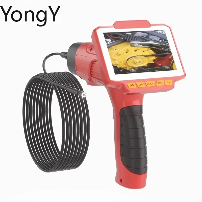 Handheld three-lens pipe mirror camera 8mm with 4.3-inch screen semi-rigid 10m sewer inspection industrial pipe mirror