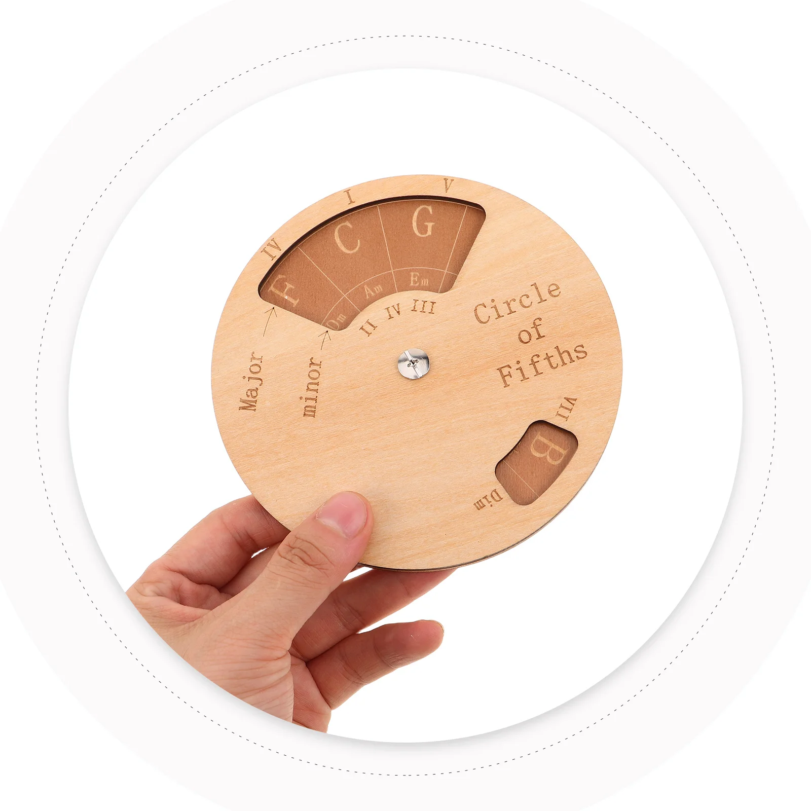 

Music Learning Tool Wooden Circle Of Fifths Wheel For Portable Chord Trainer Beginners Guitar Practice Aid - Guitar