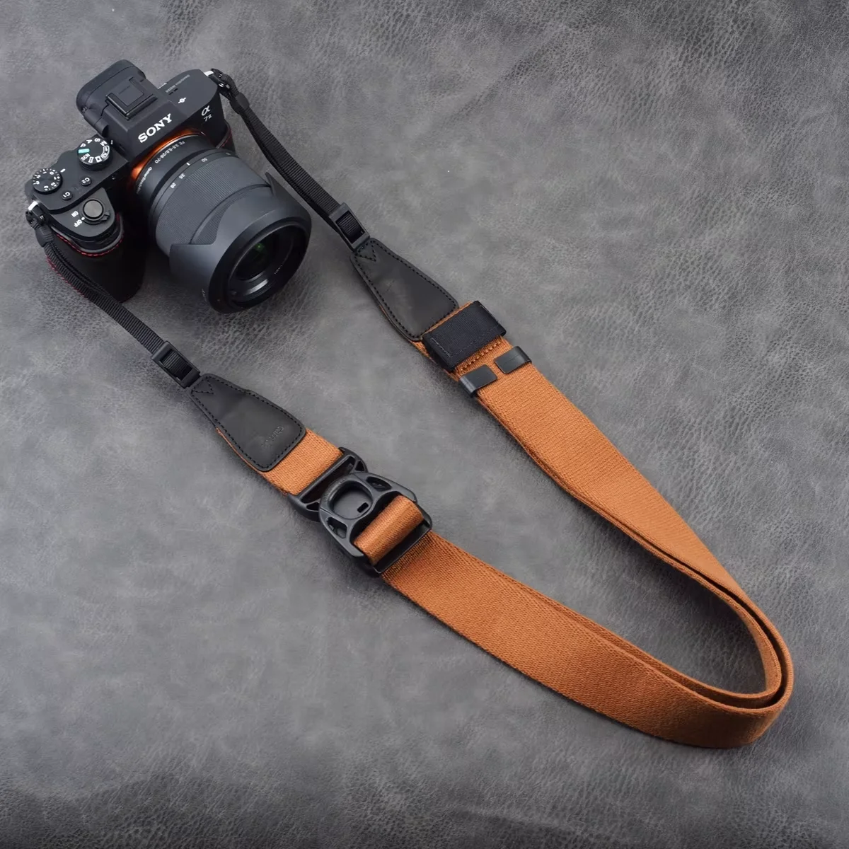 Camera Strap Cotton Fabric 3.8cm Width Adjustable 95-128cm Length Universal Hole Type Shoulder Cross-body Sling for DSLR Sony