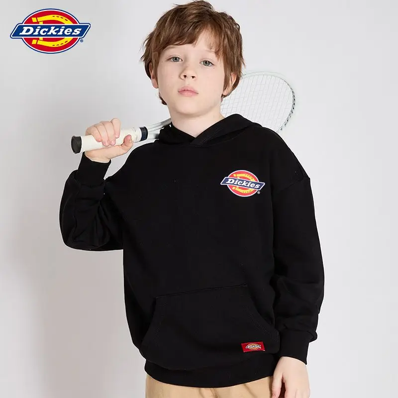 Dickies Children\'s Hooded Sweater Spring and Autumn New Cotton Comfortable Pullover Medium and Older Children\'s Sports Sweater