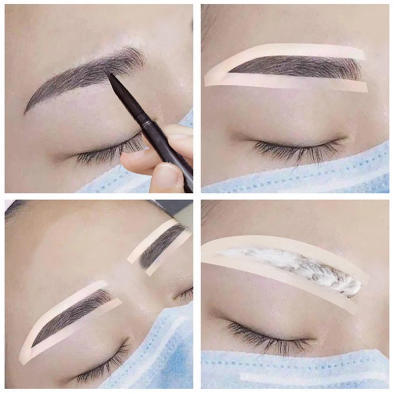 Pegatinas desechables para dar forma a las cejas, guía de dibujo, plantilla auxiliar para Microblading, accesorios para herramientas de maquillaje PMU, 6 pares