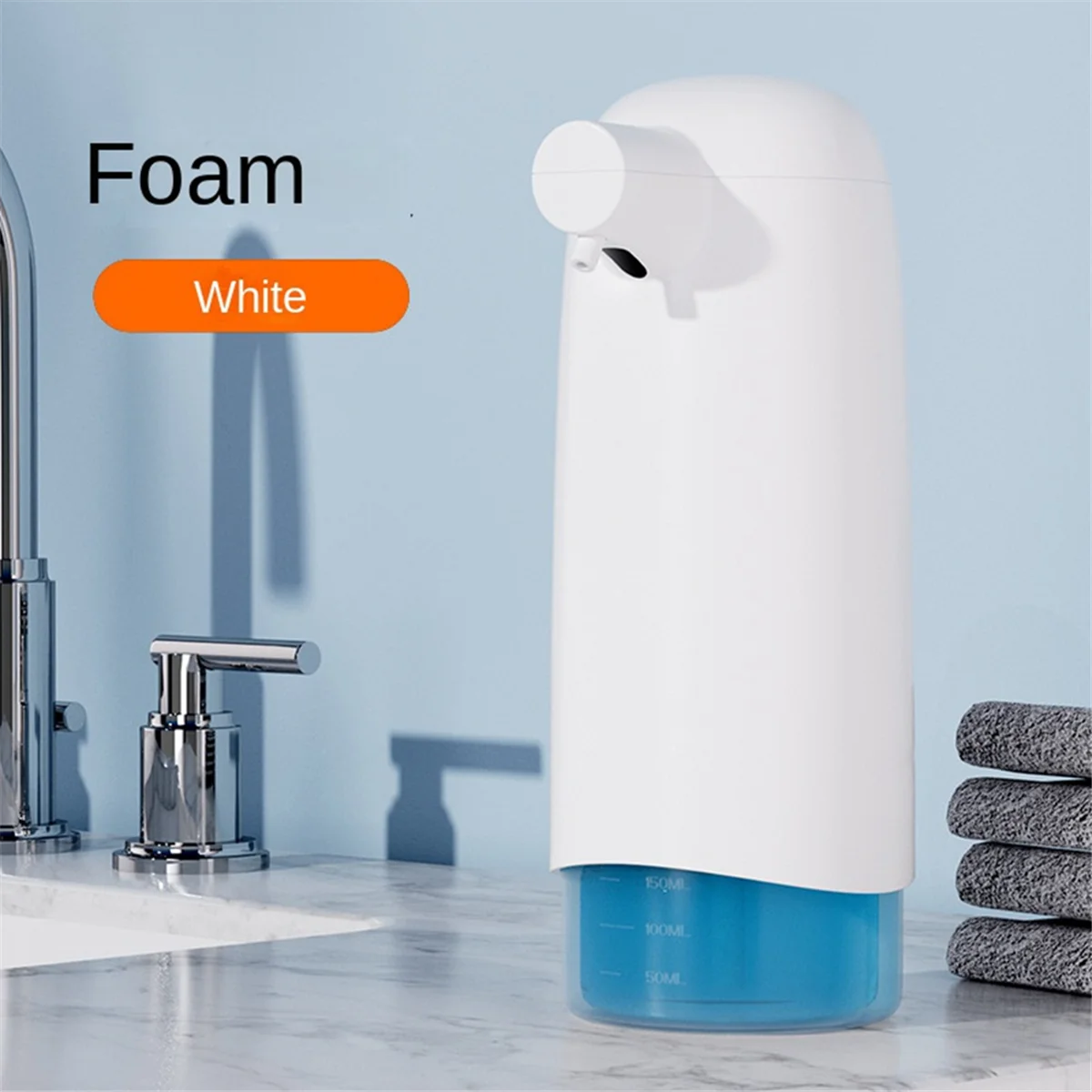

HHTL 550ML Automatic Liquid Soap Dispenser 3 Gears Rechargeable Sensor Foaming Soap Dispenser for Kitchen Hotel Mall White