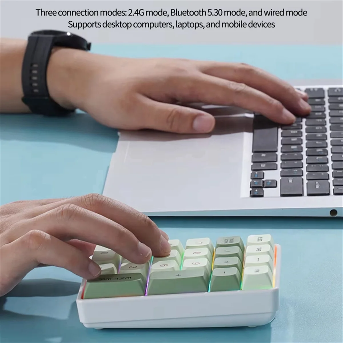 Популярная мини-клавиатура 2,4G, беспроводная цифровая клавиатура, механическая цифровая клавиатура B