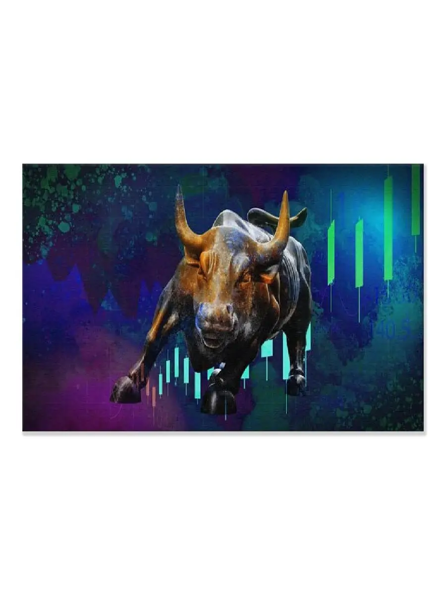 جدار الشارع شحن الثور قماش طباعة سوق الأوراق المالية النجاح تحت عنوان مكتب جدار ديكور فني #2