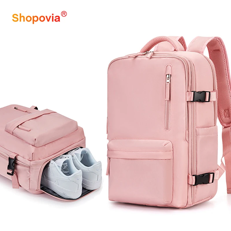 

Women Travel Minimalist Backpack Pink 35L Multifunctional Backpack Large Capacity Oxford Waterproof Bagpacks Laptop Backpack Bag