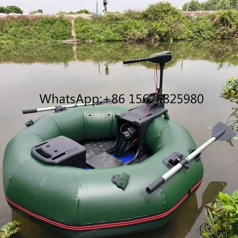 Stable Pontoon Solo Angling Raft With Electric Motor Mount Port