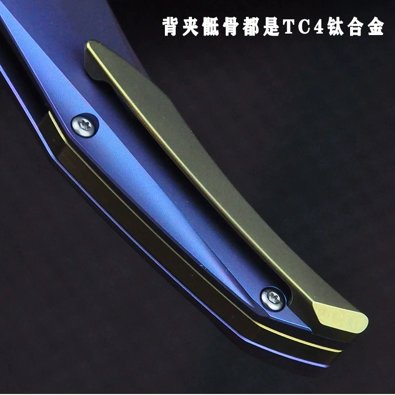 60HRC New M390 Blade Titanium Alloy Handle Flipper Zero Folding Knife Self Defense Pocket Knife for Men EDC Tools