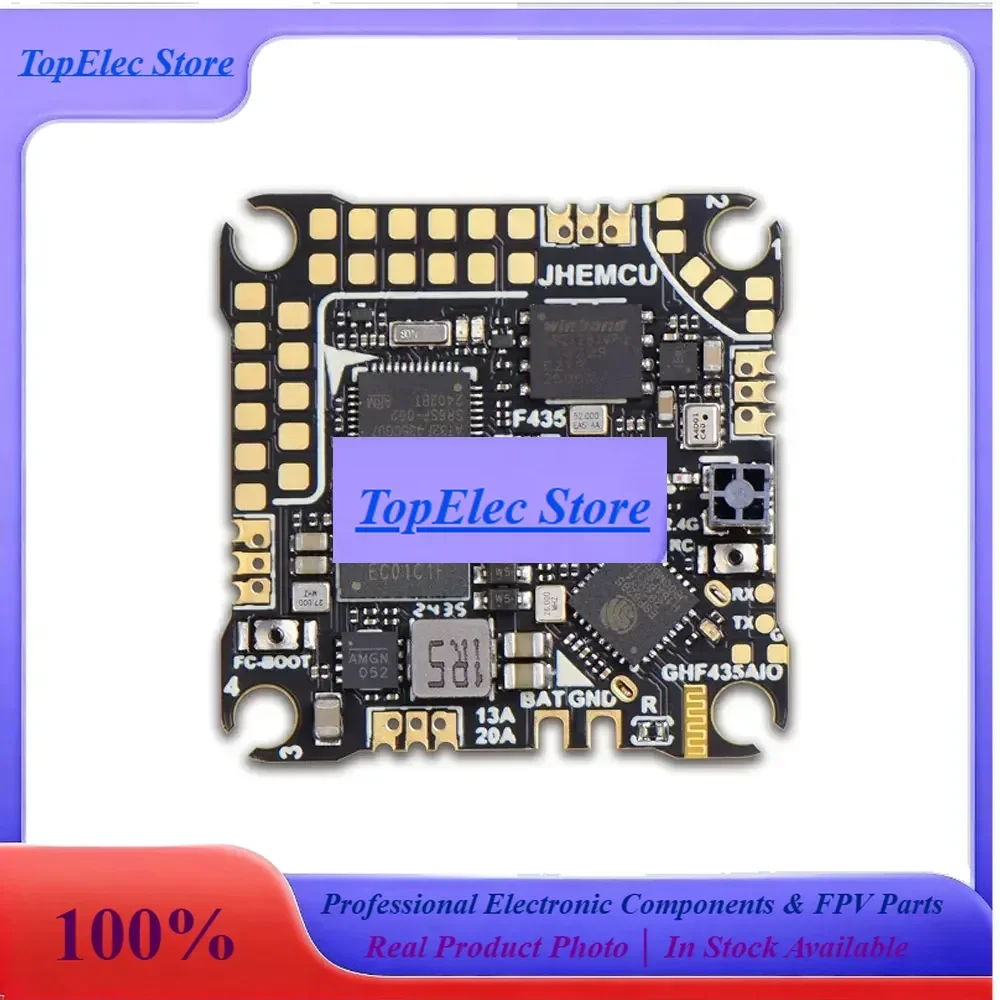 TopESJHEMCU GHF435AIO 20A Flight Controller 2-4S With OSD Baro Blackbox 16MB GPS Built-in ELRS 2.4G CRSF For RC FPV Freestyle Dr