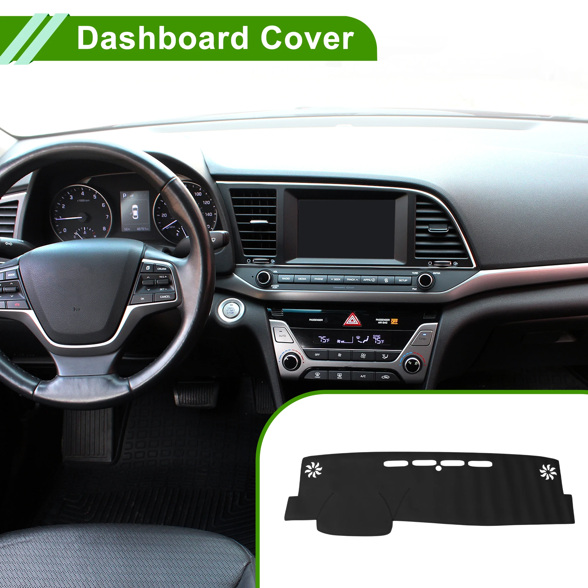 

Крышка приборной панели UXCELL для Toyota Camry 18-23, коврик для приборной панели, черный, черный край, 1 шт.