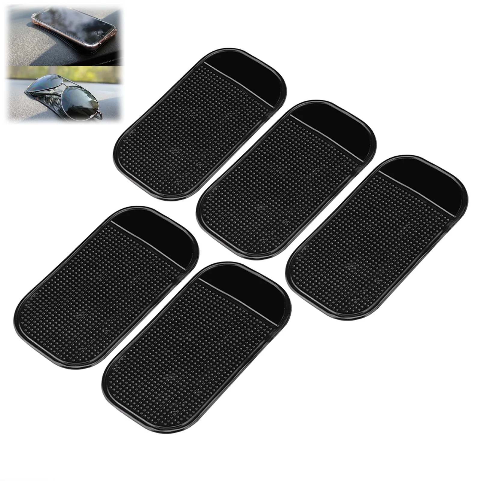 5er-Pack Anti-Rutsch-Handy-Pads, Anti-Rutsch-Matten, selbstklebende Anti-Rutsch-Pads, Handy-Pads für das Armaturenbrett im Auto, 13 x 7 cm