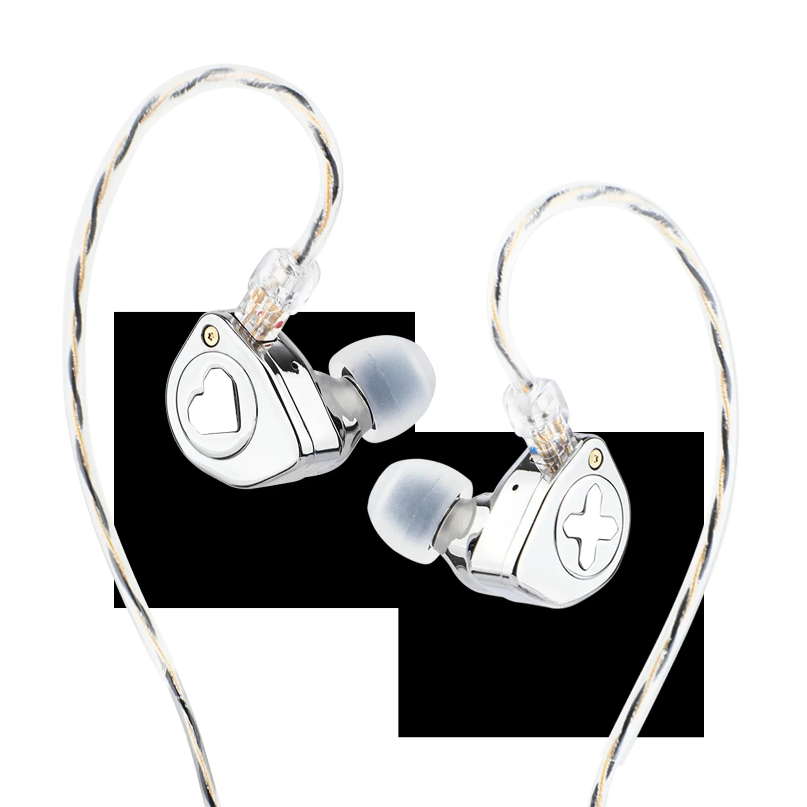 EW300 1DD+1Planar+1PZT Hybrid Driver IEM HIFI Earphones with Detachable Nozzles Silver-Plated OFC IEM Cable for Musician view 4