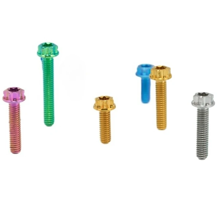 M4x0.7 x 6 8 10 12-50mm Grey Golden Blue Black/Green Candy/Purple Ti TC4 GR5 Titanium Alloy A3 Standard Head Bolts Motocycle