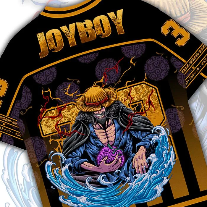 32 جيرسي قطعة واحدة Joyboy أنيمي Mecha Y2k الكورية نمط البيسبول الهوكي تي شيرت موضة الشارع الشهير أنيمي اليومية للجنسين بلايز تيز