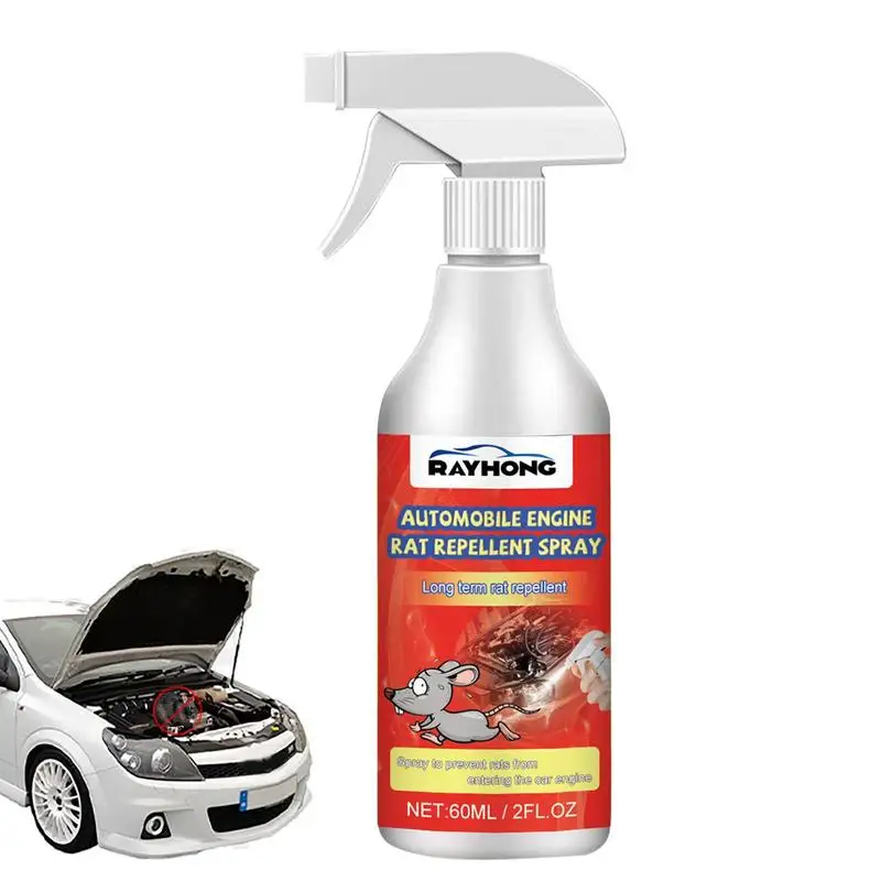 Spray de protección de motor de aceite de menta Natural para mascotas, Spray de protección de motor seguro para la familia, prevención de ratón, 60ml