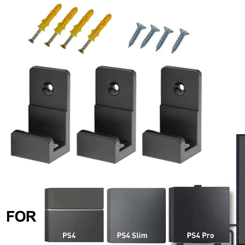 3Pcs Wall Mount for PS4 Video Game Console Hanging Host Rack Hook Wall Bracket