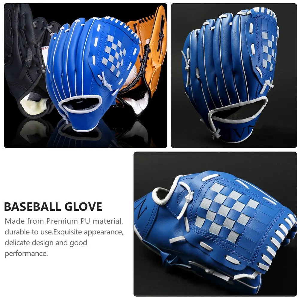1Pcs Baseball Glove Premium PU Softball Lightweight Infielder Pitcher Glove Training Grip Beginner Kid Shockproof