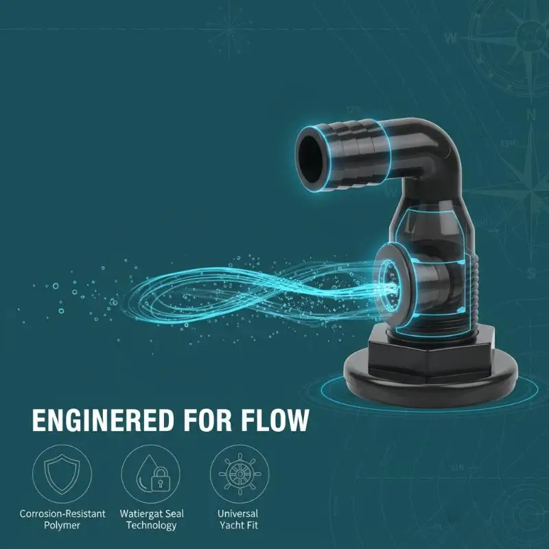 

Yacht 90 Degree Marine Drainage Outlet RustResistant Stainless Steel Bilge Deck Drain for Boat Water Management